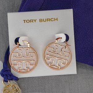 SALE: Tory Burch Miller Wire Rope Hoop in Rose Gold Earrings